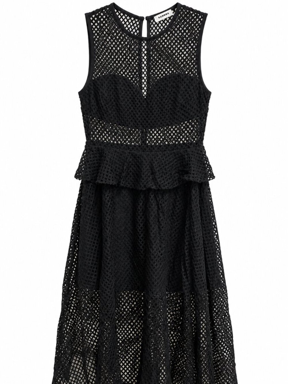 Sandro Paris black midi dress